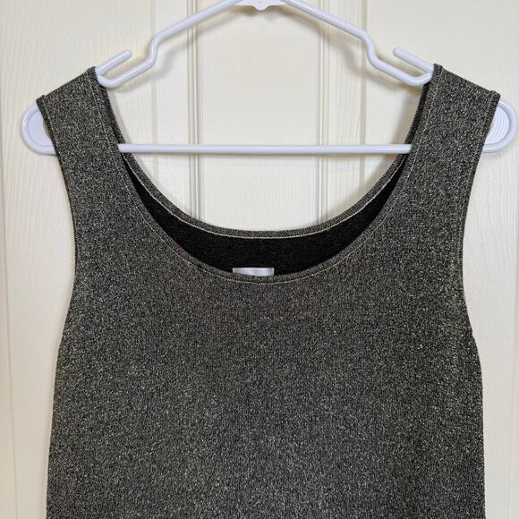 Chico’s Gold Metallic Shimmer Tank Top Sleeveless Scoop Neck Silk Blend 3 / XL - Picture 2 of 5
